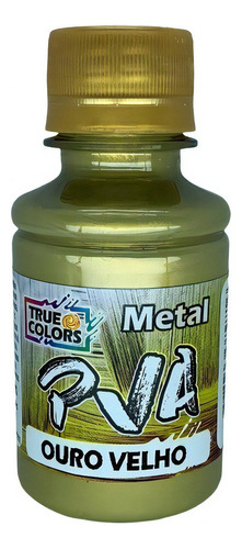 Tinta Pva Metal Colorido 100ml - True Colors - Pronto Cor Ouro Velho - 7993