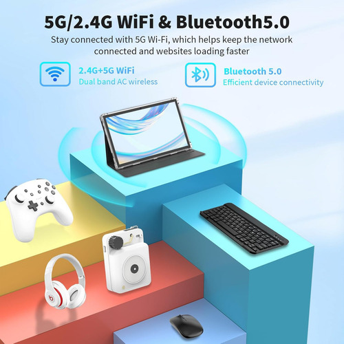 Tablet Android 12 De 10.1 With Wifi and 5g Lte, 16 GB Ram 1024 GB Rom, Octa-core, IPS Hd Screen, Gps, Call, Dual Camera, With Keyboard, Case and Pencin, Ideal For School, Office and Entertainment
