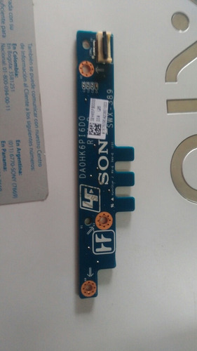 Boton De Encendido Power Panel Sony Sve141c11u Sve14125clb (Usado)