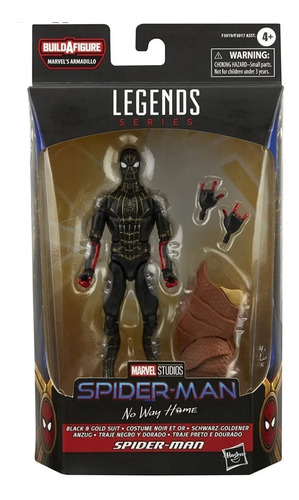 Marvel Legends Figura Spider Man Traje Negro Y Dorado No Way