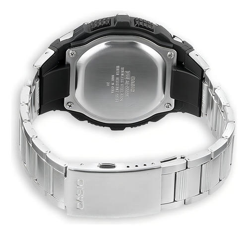 Reloj Casio Digital 10y Ghiberti Ae2000wd1avcf Correa Plateado Bisel Plateado Fondo Negro
