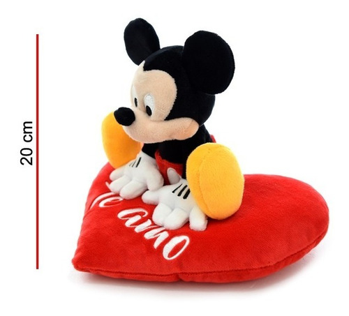 Peluche Mickey 20 Cm Sobre Corazon- Orig. Phi Phi Toys.