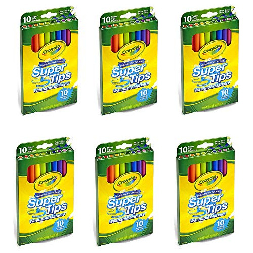 Marcadores Lavables Crayola Super Tip (10 Unidades), Paquete