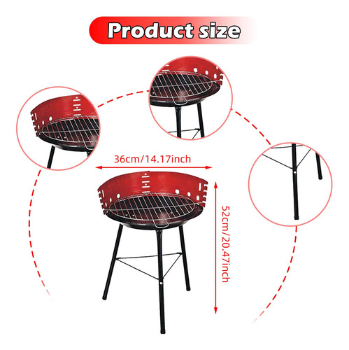 Parrilla De Carbón Para Barbacoa, Multifuncional,