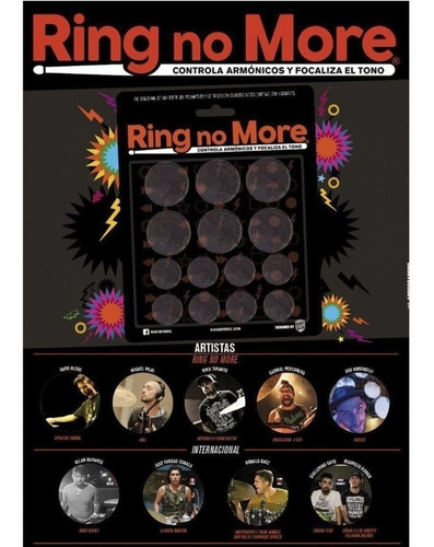 Imagen 3 de 7 de Drum Combo Ring No More Geles + Llave De Afinar+ Cinta Strap