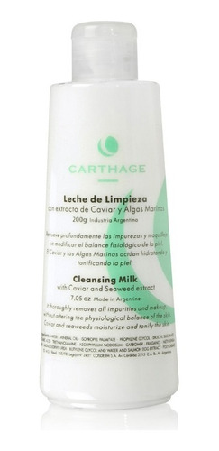 Carthage Leche De Limpieza - Caviar Y Algas Marinas X 200 Ml