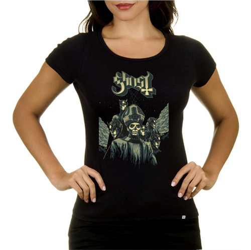 Remeras Mujer Ghost Heavy Metal Premium 3 Digital Stamp Dtg