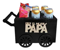 Comprar Carrito Botanero Caja Día Del Padre Llantas Giratoria Color Eres El Mejor Papá