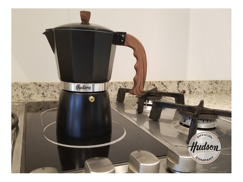 Cafetera Aluminio Esmaltado Negro Tipo Italiana Induccion 6