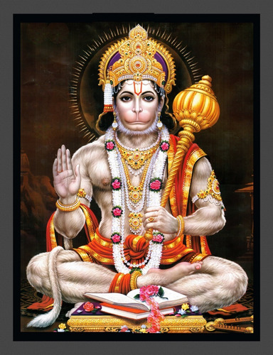 Imagen 1 de 1 de Tapiz Deidades India Hanuman 100 Cm X 70 Cm. 