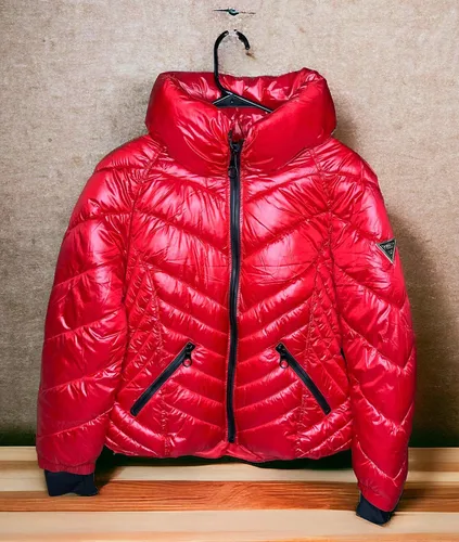 Chamarra Guess Acolchonada Roja Para Mujer Talla L original