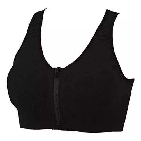  Women Zip Front And Removable Pads Tank Top Racerback Sports  Bra