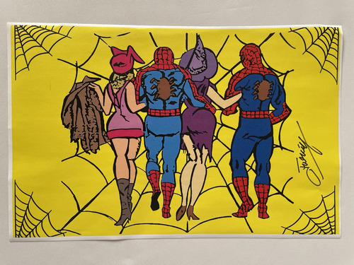 Poster Spiderman Hombre Araña Autografiado X Jose Luis Duran (Usado)
