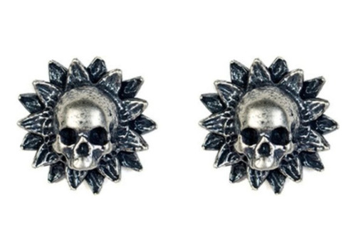 Aretes De Calavera Girasol. Plata 0.925, Joyería Única.