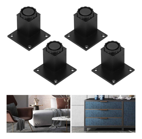 . 4 Unids/set Patas De Muebles De Altura Ajustable Aleación