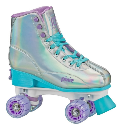 Patines Pixie Holograficos Para Niña Ajustable Talla 20 A 23