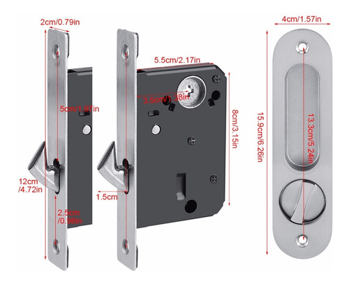 Manija Con Llaves Antirrobo Para Puerta Corrediza De Madera
