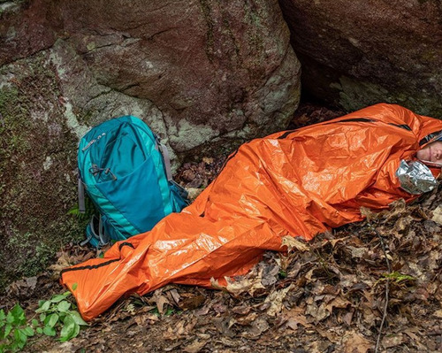 Saco De Dormir De Emergencia 215×90cm Aluminizado Térmico