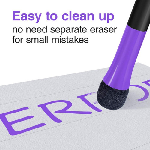 Erasable Whiteboard Markers, Fine Point With Eraser Cap