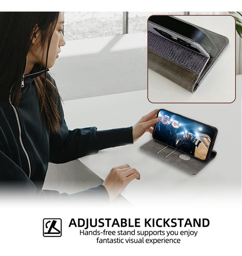 Funda Tipo Cartera Para La Serie Zte, Funda Tipo Libro De Piel Sintética Con Tapa Para Tarjetas Y Funda Delgada Con Función Atril