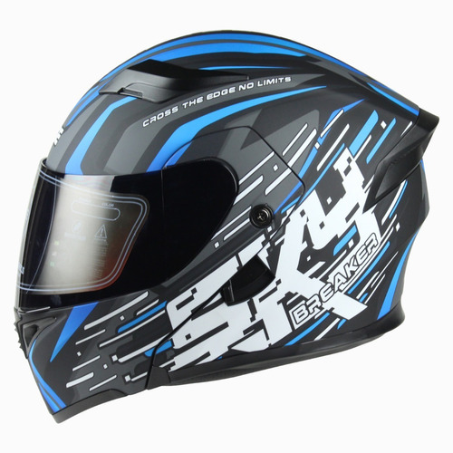 Casco Abatible Para Moto Edge Boss Skybreaker Certificadodot Color Azul gris Tamaño del casco XL