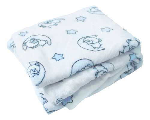 Cobija Para Bebé Calientita Frazada Suave Cobertor Infantil Color Azul Felpa