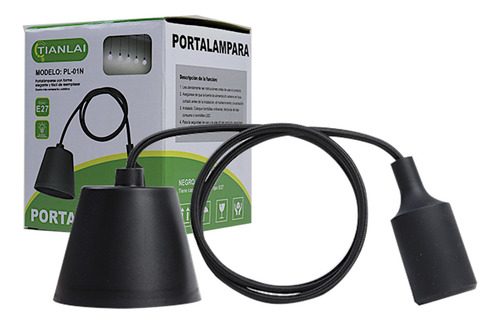 Portalampara Socket Conector Receptaculo Negro Base E27