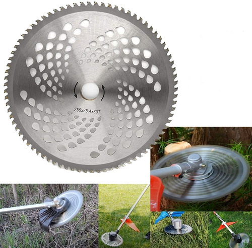 3 Lâminas Disco Serra 80d Roçadeira Stihl Fs160 Fs220 Fs280 Cor Prateado