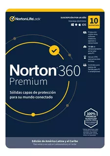 Norton Antivirus 360 Premium 75gb 10 Dispositivos 1 Año