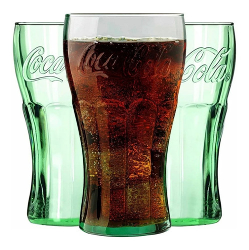 Set 6 Juego De 6 Vasos De Coca Cola 510 Ml Vintage Retro