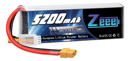 Zeee 3s Lipo Batera 5200mah 50c 11.1v Rc Bateras Con Conecto