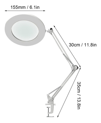 Lupa De 10 Aumentos Con Luz Led, Brillo De Brazo Flexible