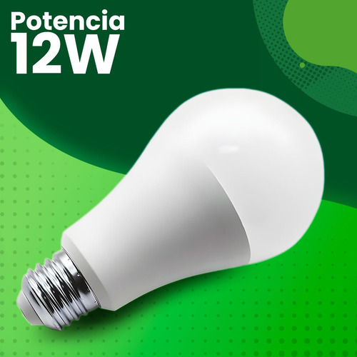 1 Pza Foco Bombilla Led 12w Luz Blanca Para Techo, Lampara Blanco Frío