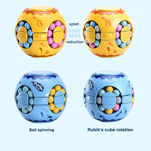 Fidget Ner Bean Infinity Cube, 2 En 1, Giratorio, Para Alivi