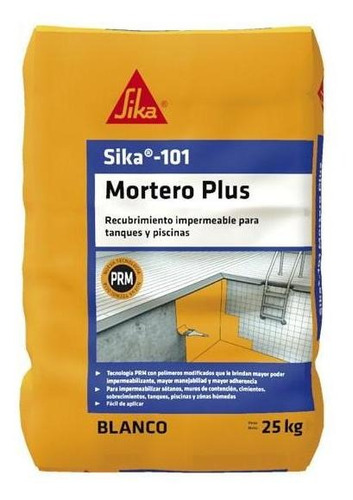 Sika 101 Mortero Plus Blanco X 25kg Sika 124264 Reemplaza 12