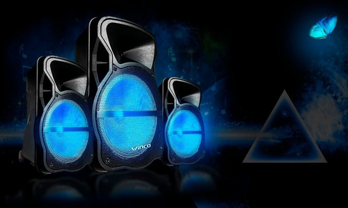 Parlante 12 Portatil Bateria Radio Bluetooth Potencia 2000w Inalambrico Recargable Y 220v + Microfono Y Control Remoto