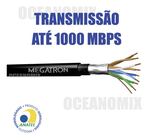 Cabo 4 Pares Cat5e Utp Externo Blindado 30m 100% Cobre +4 Rj