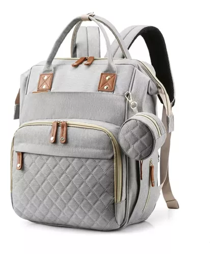 Panaleras Modernas Mochila Pañalera Para Bebe Pañales Madres Bolso  Rosado/Gris