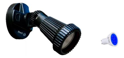 Spot Exterior Jardin Piso Pared Techo Pvc C/ Lamp Color Led