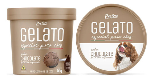 Sorvete Pet Para Cães Prefere Gelato Sabor Chocolate 50g