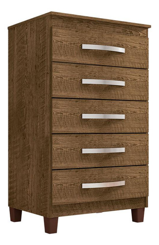 Cômoda Ambiente Catar 5 Gavetas Malbec - Incorplac