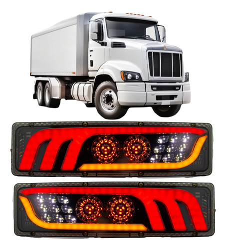 Par Lanterna Traseira Led M46 Caminhão Carretinha Truck 24v