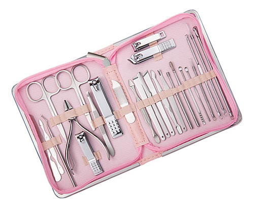 Juego De Manicura De Acero Inoxidable Kit De Rosa