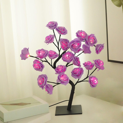 Lámpara De Escritorio Con Luz De Árbol De Flor Rosa Led,2024