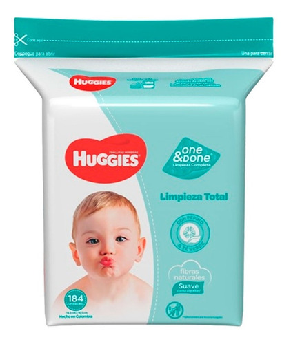Imagen 1 de 2 de Huggies One Y Done 184 Toallitas Humedas