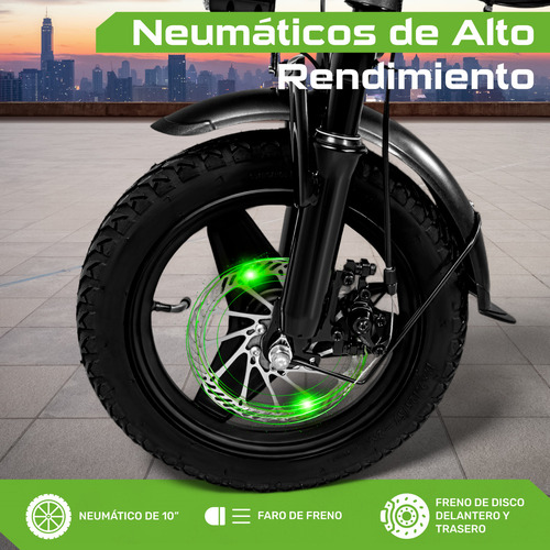 Bicicleta E-be Electrica Plegable E-flex Pro 750w 35km/h Color Negro