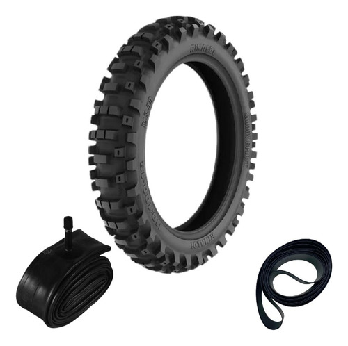 Kit Pneu 110/100-18 64r Ms49 Rinaldi + Camara + Cinta