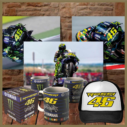 Combo Motogp - Valentino Rossi #46 | Gorra + Chapas + Taza