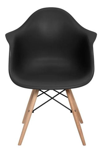 Cadeira de jantar Elidy Charles Eames Eiffel com braço, estrutura de cor  preto, 3 unidades