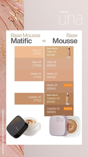 Base Mousse Natura Una Tono Claro 22 - Ana De Natuura Tono Claro 22